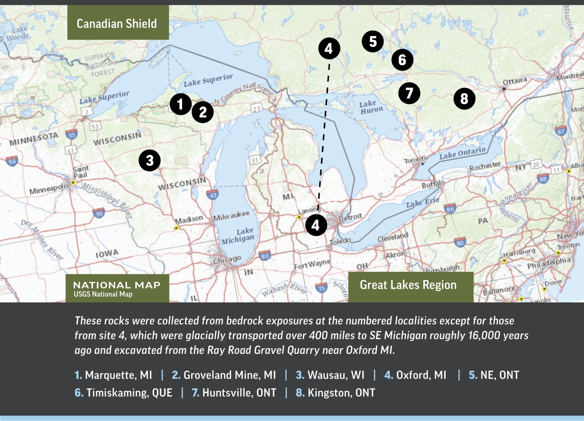 Regular Map Specimen Locations